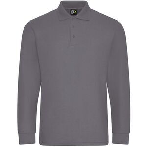 PRORTX Mens Long-Sleeved Polo Shirt / Solid Grey